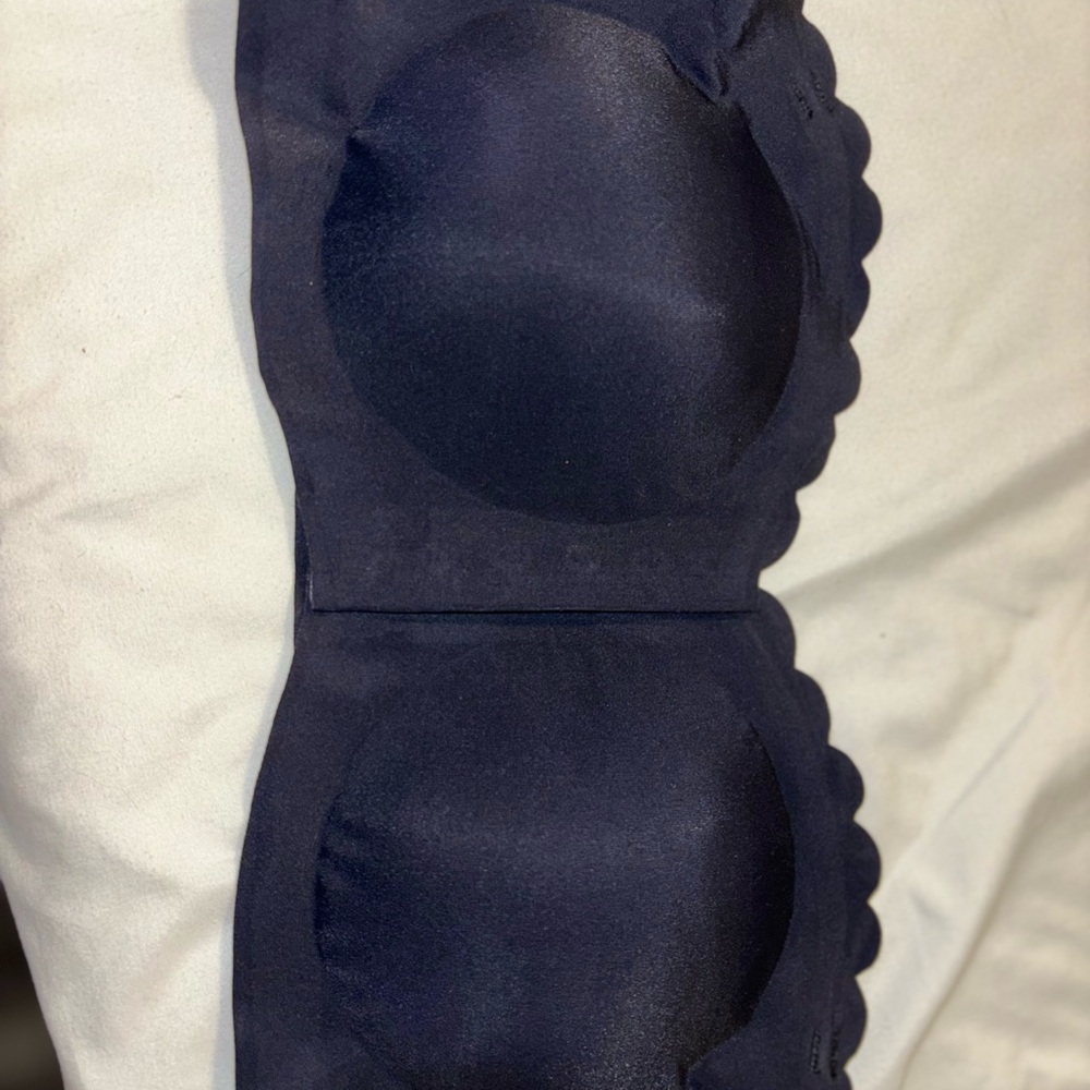 Navy Blue Scalloped Bra